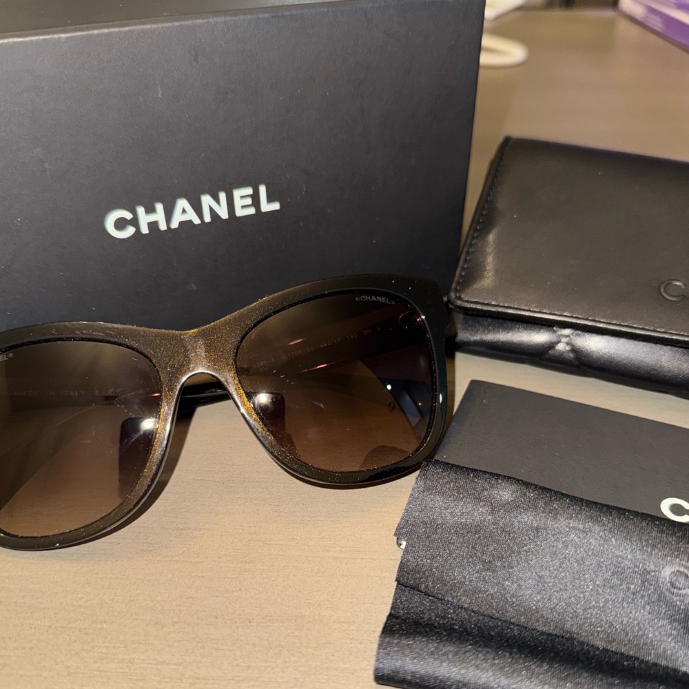 Authentic Chanel Black Sunglasses NWOT